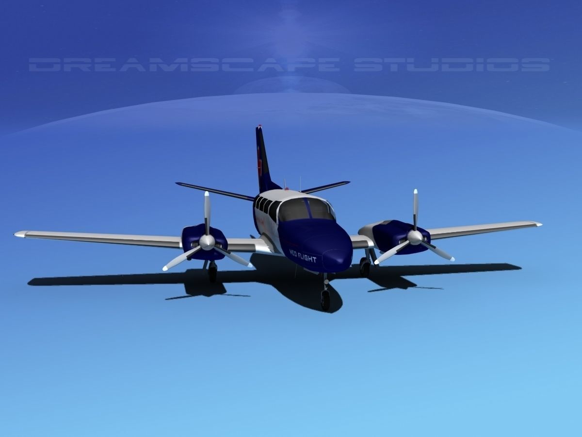 Cessna 404 Titan Med Flight 3D model_2