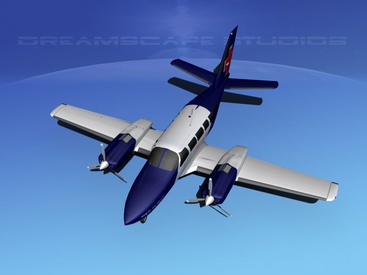Cessna 404 Titan Med Flight 3D model_10