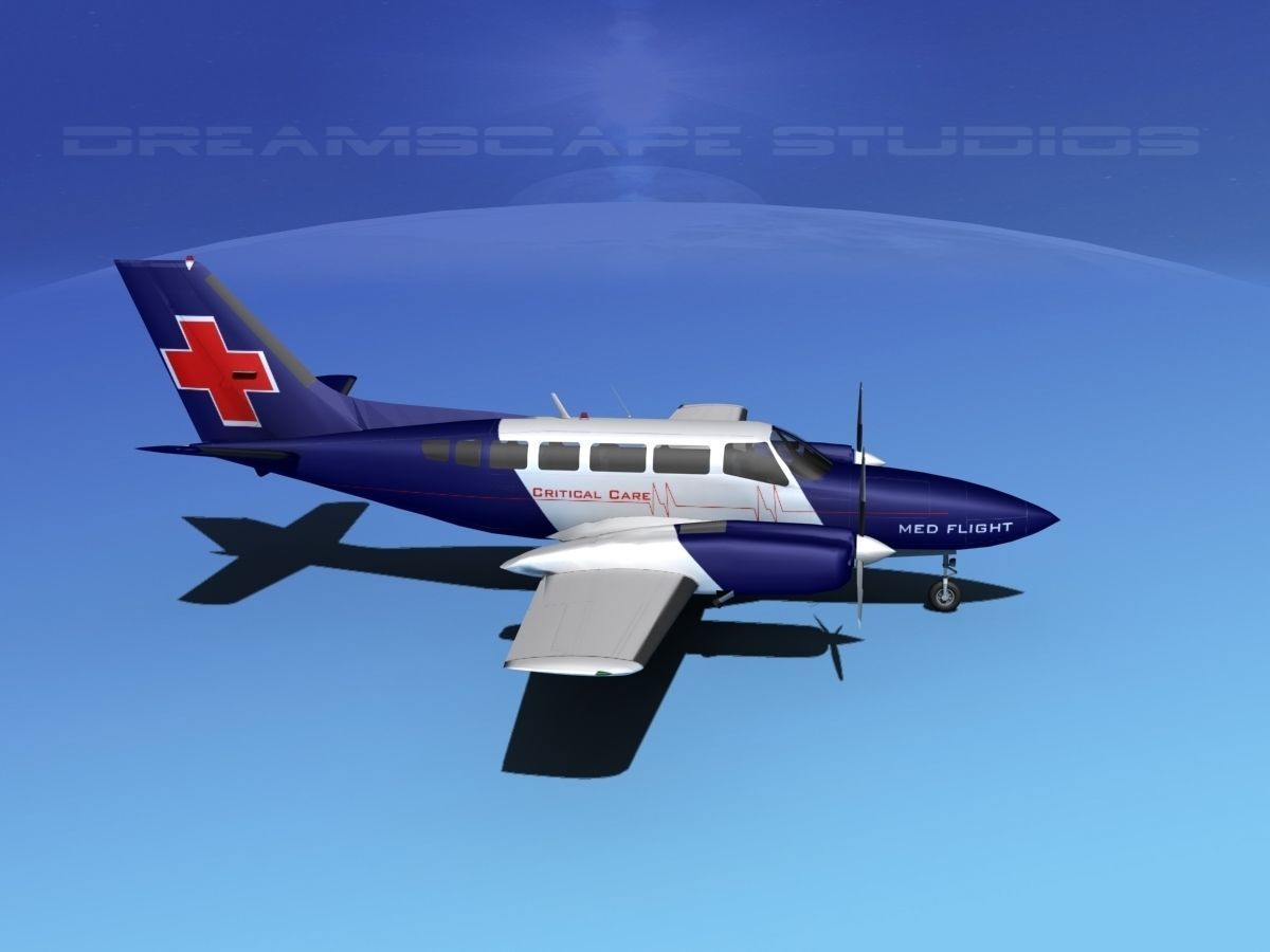 Cessna 404 Titan Med Flight 3D model_3