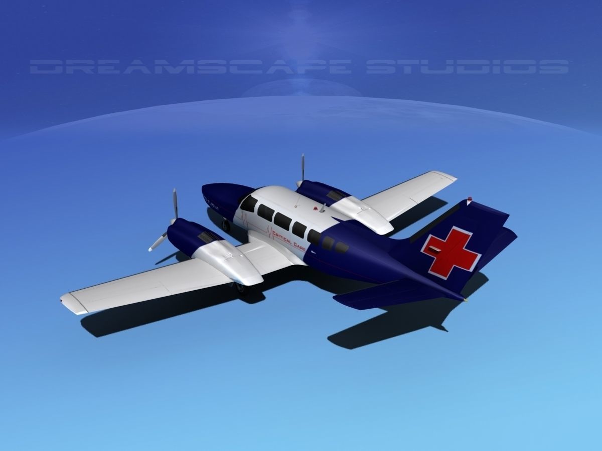 Cessna 404 Titan Med Flight 3D model_7
