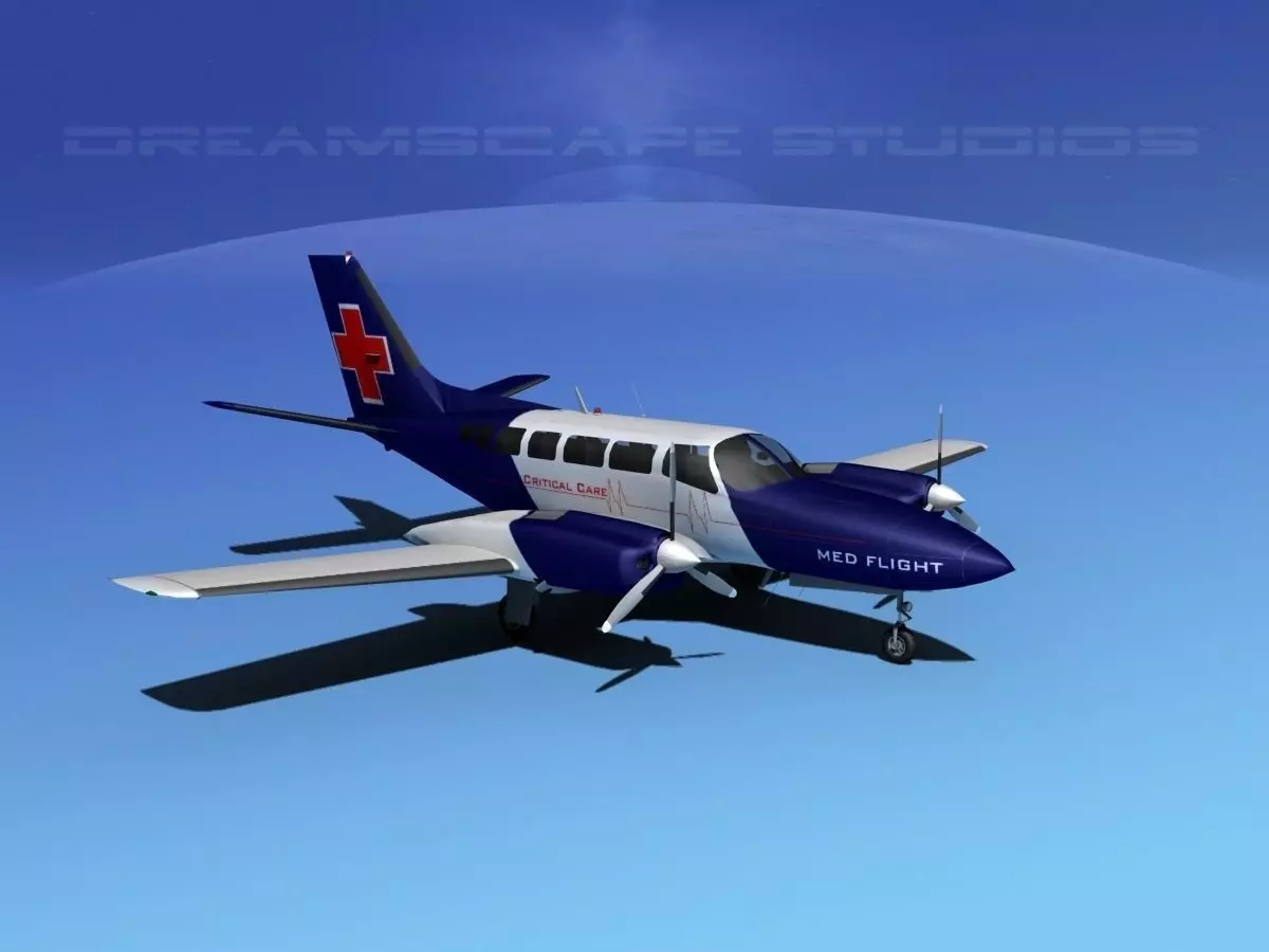 Cessna 404 Titan Med Flight 3D model_0