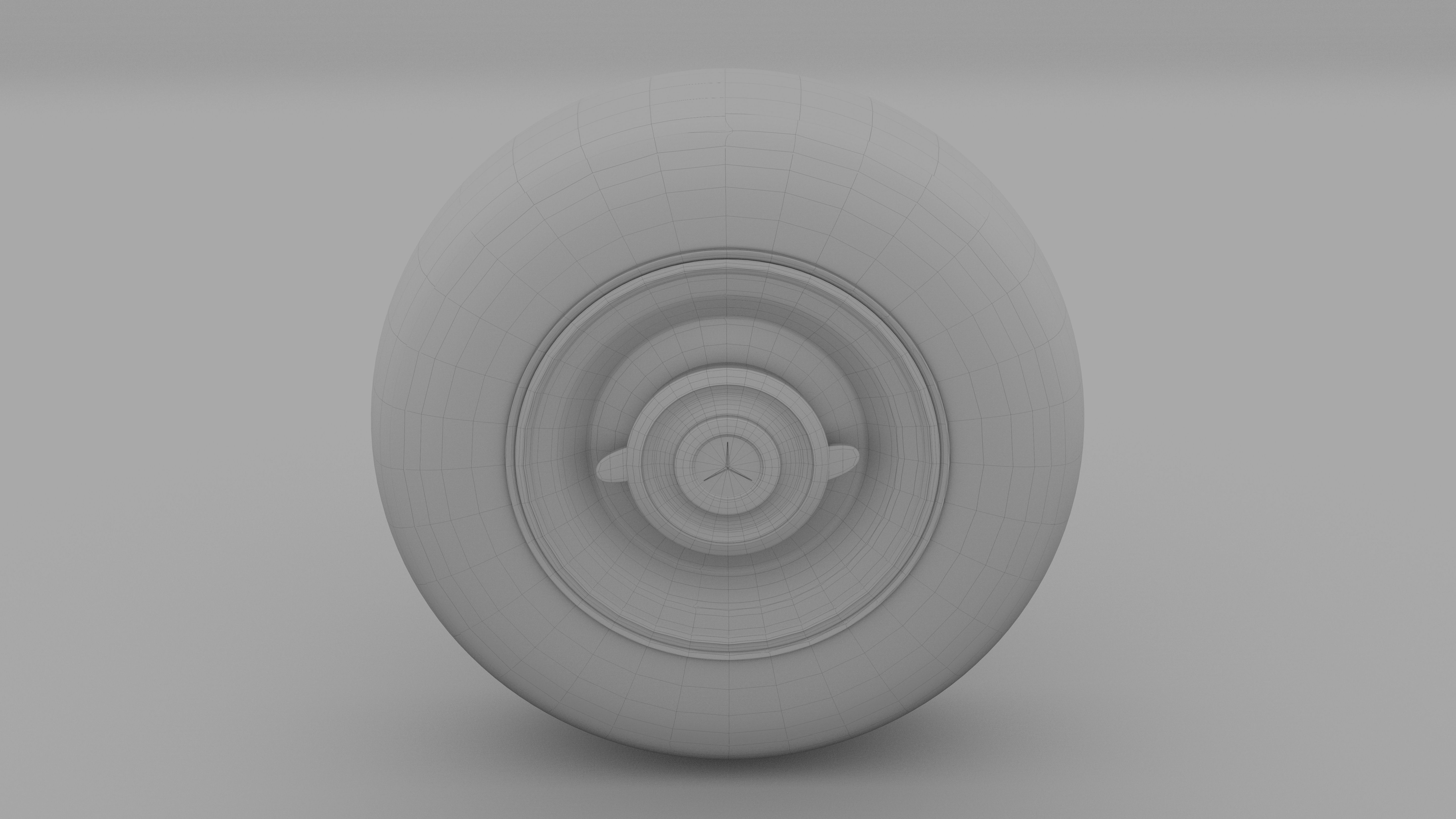 Old Mercedes Wheel Low-poly 3D model_3