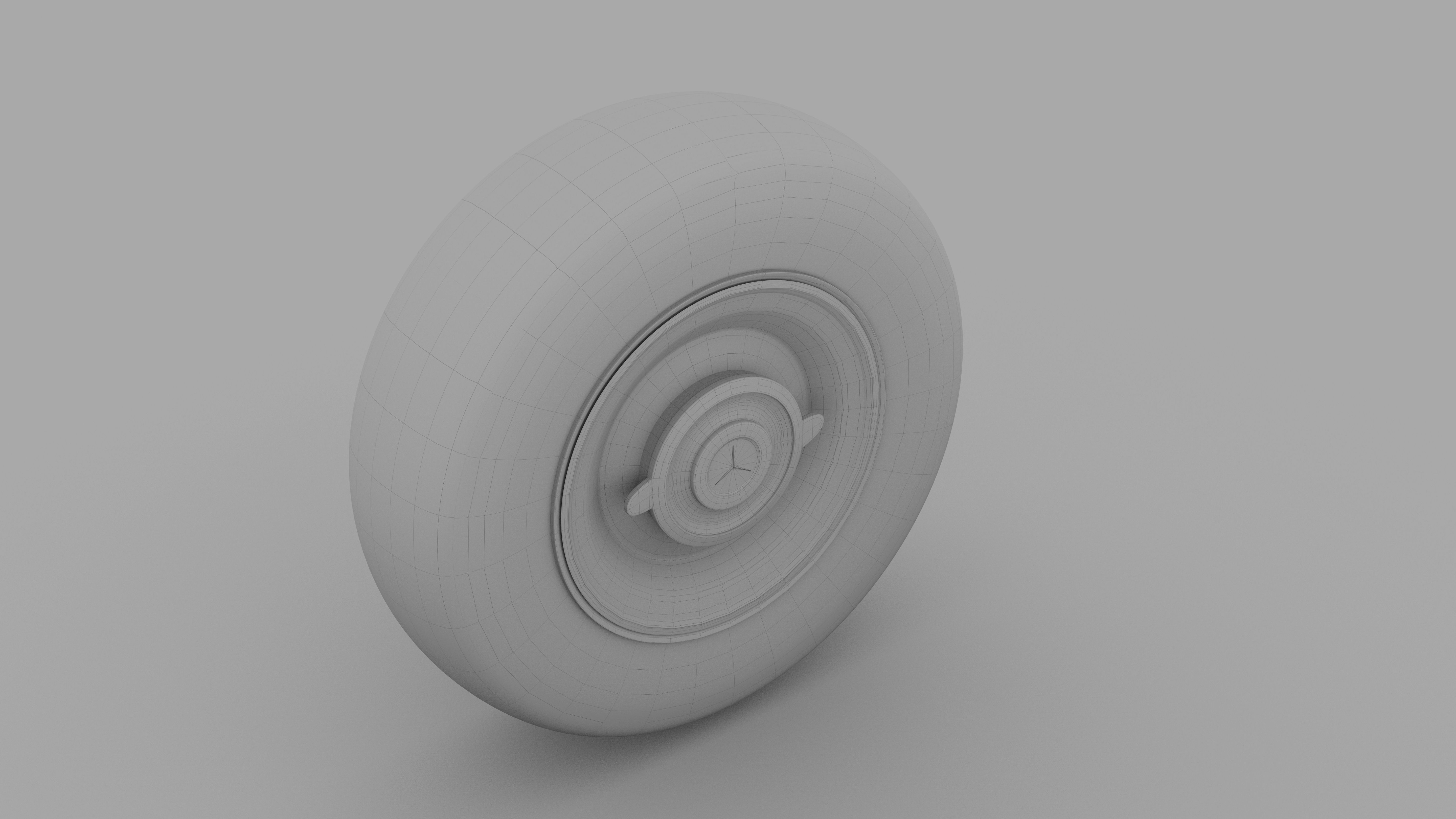 Old Mercedes Wheel Low-poly 3D model_2