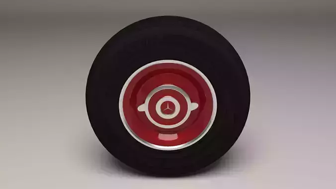 Old Mercedes Wheel Low-poly 3D model