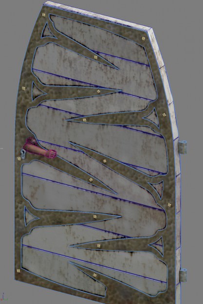 Medieval doors Low-poly 3D model_6