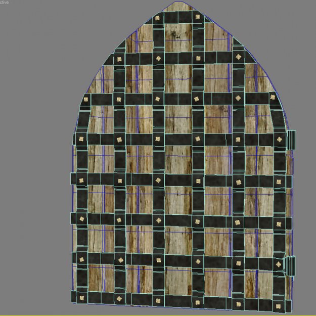 Medieval doors Low-poly 3D model_8