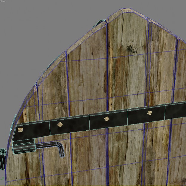Medieval doors Low-poly 3D model_9