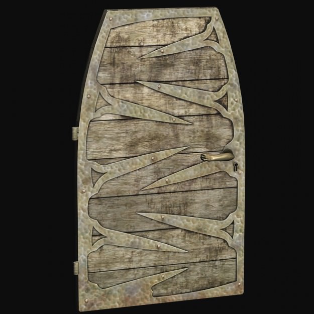 Medieval doors Low-poly 3D model_2