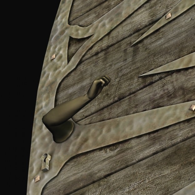 Medieval doors Low-poly 3D model_4