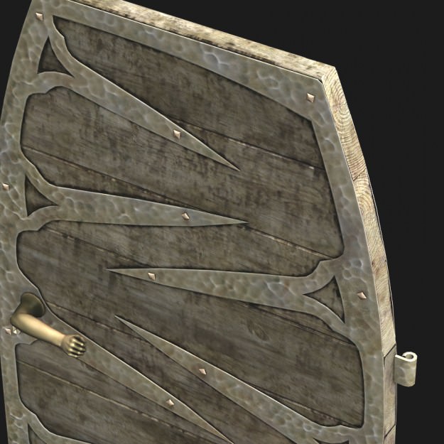 Medieval doors Low-poly 3D model_5