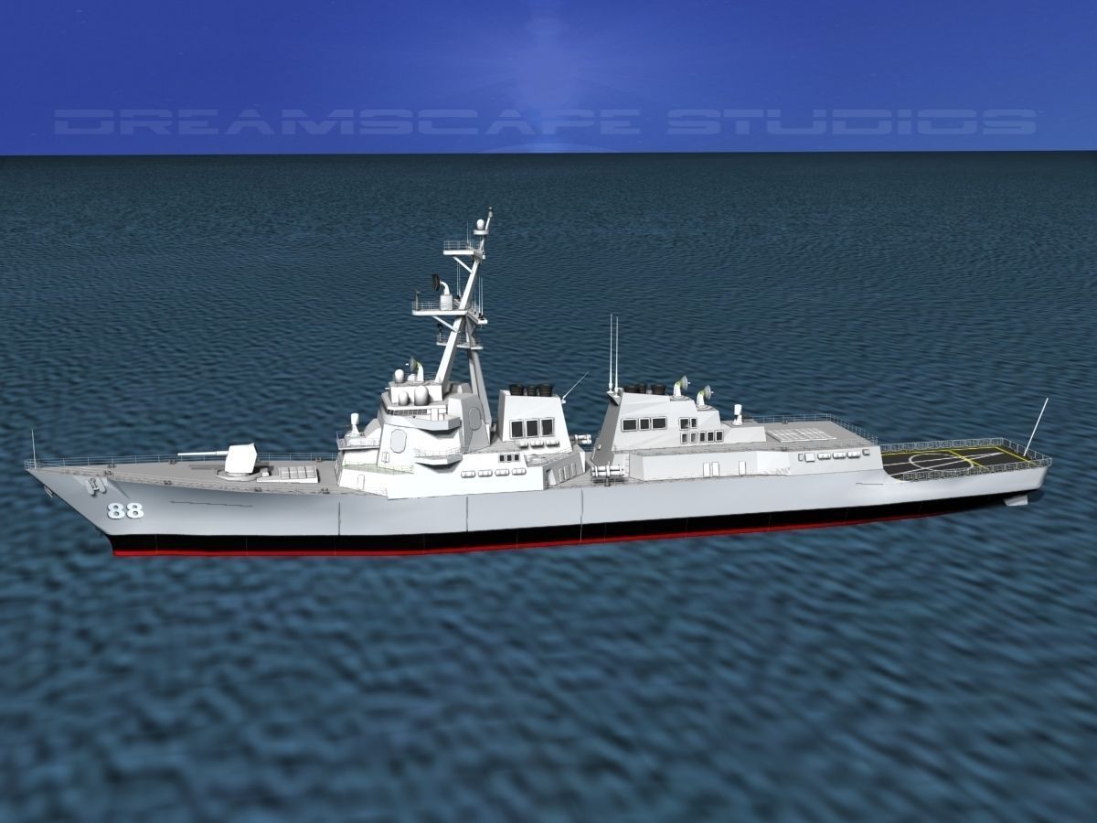 Burke Class Destroyer DDG 88 USS Preble 3D model_9