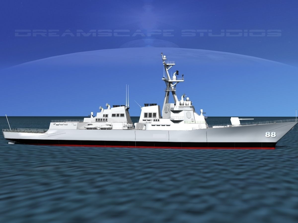 Burke Class Destroyer DDG 88 USS Preble 3D model_4