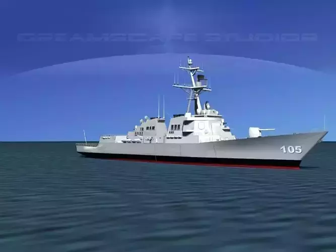 Burke Class Destroyer DDG 105 USS Dewey 3D model