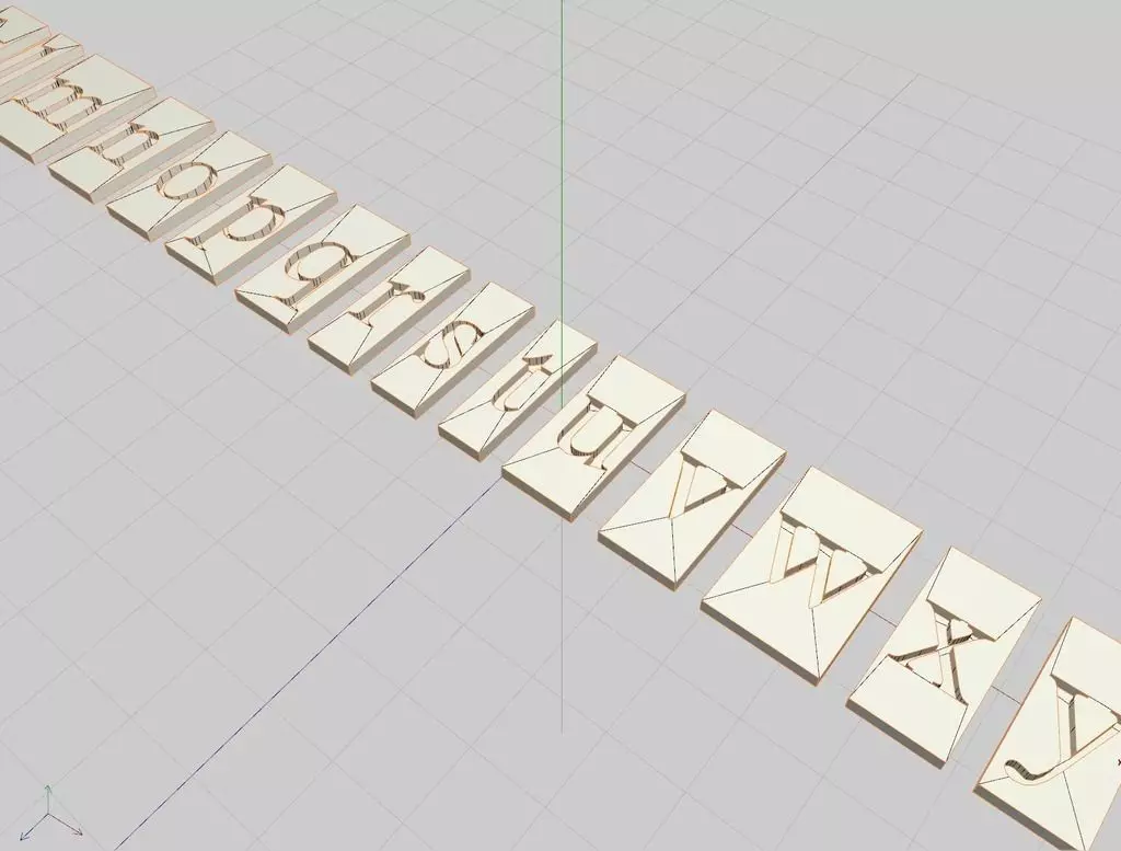 Free Serif Block Typeset Font Free 3D print model_0