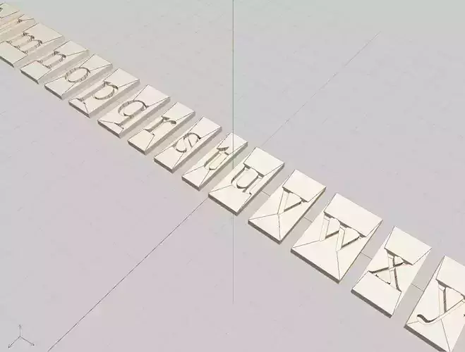 Free Serif Block Typeset Font Free 3D print model