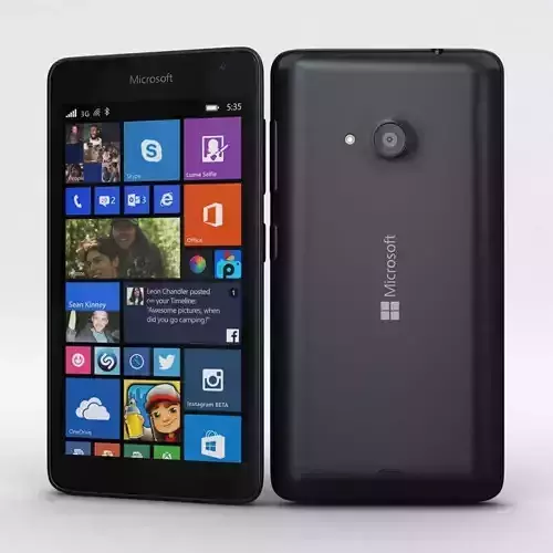 Microsoft Lumia 535 and Dual SIM Black Low-poly 3D model