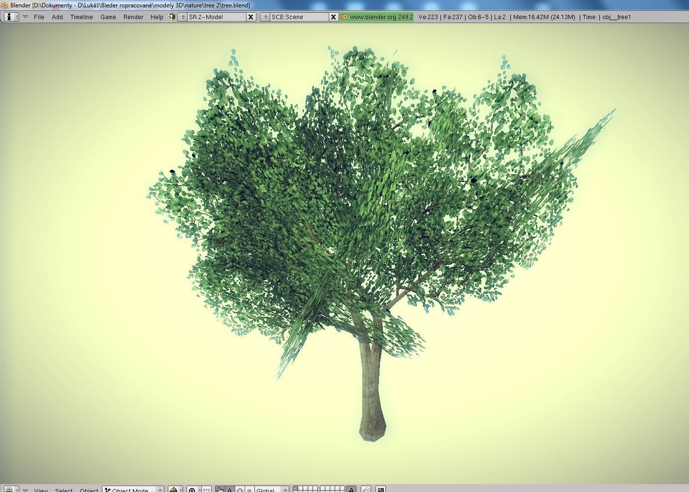low poly tree Low-poly 3D model_2