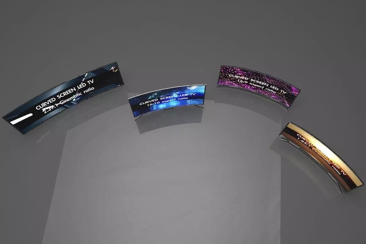 Curved Screen Televisions Low-poly 3D model