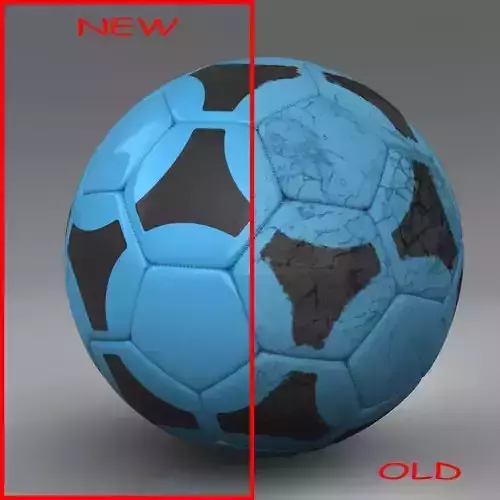 Soccerball blue black Low-poly 3D model