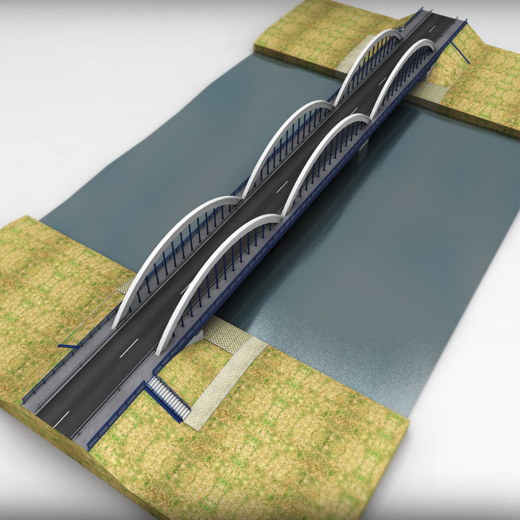 Arch Bridge 3D model_3