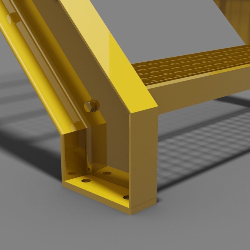 Factory stairs - parametric 3D model_5