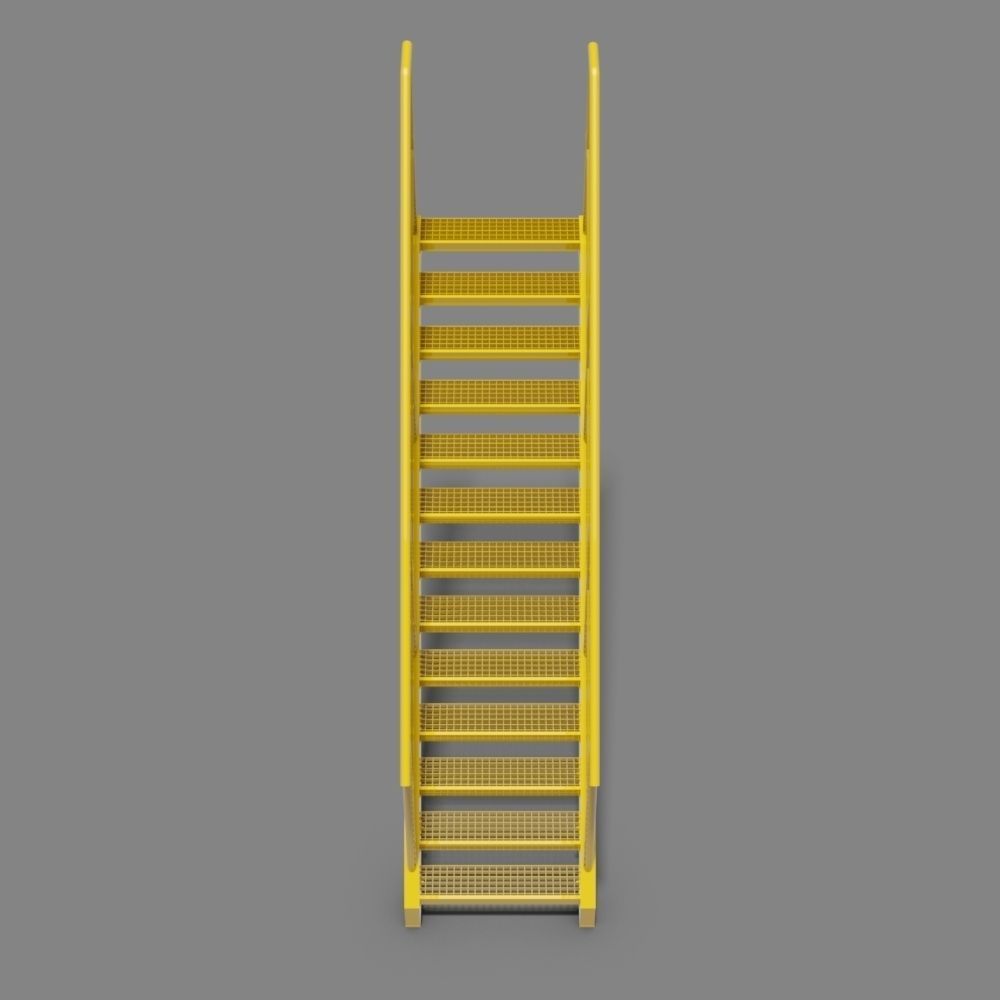 Factory stairs - parametric 3D model_6