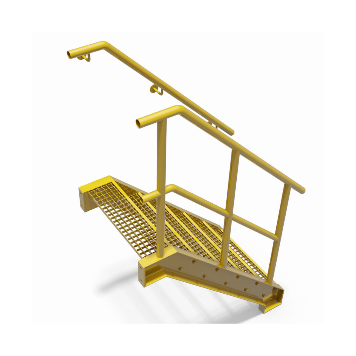 Factory stairs - parametric 3D model_1