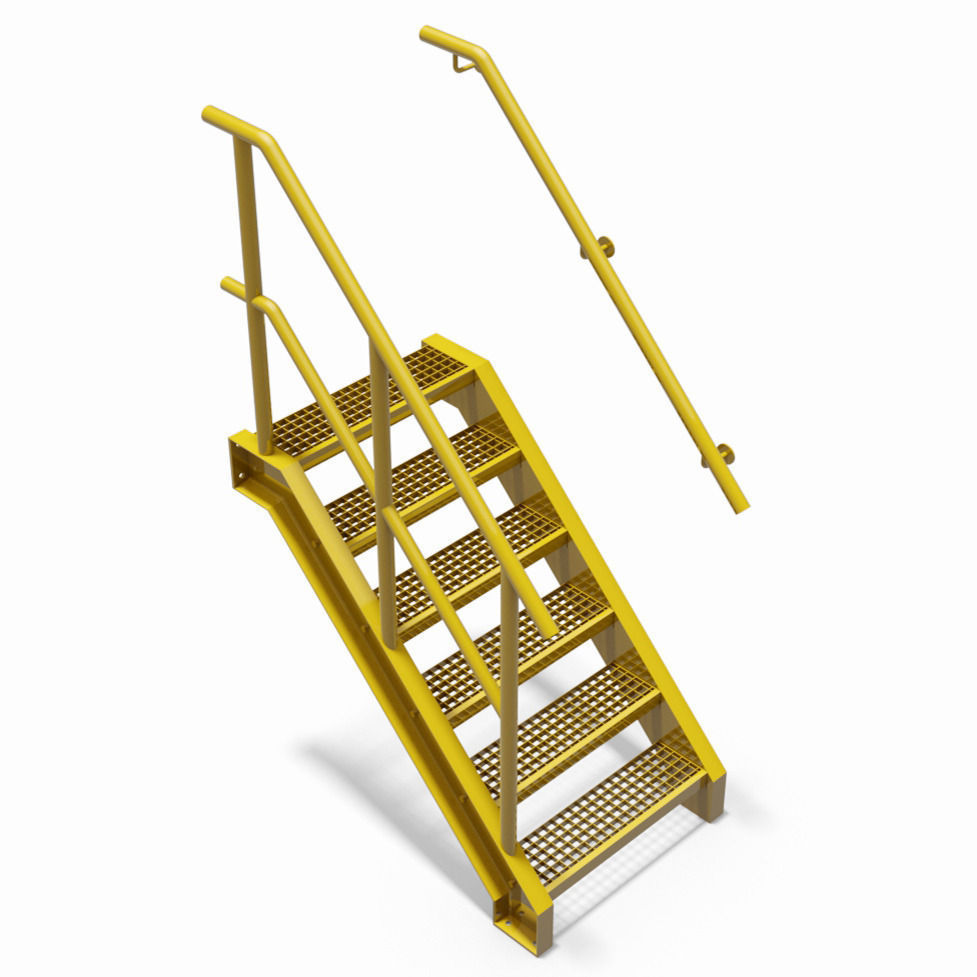 Factory stairs - parametric 3D model_2