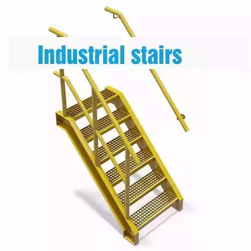 Factory stairs - parametric 3D model