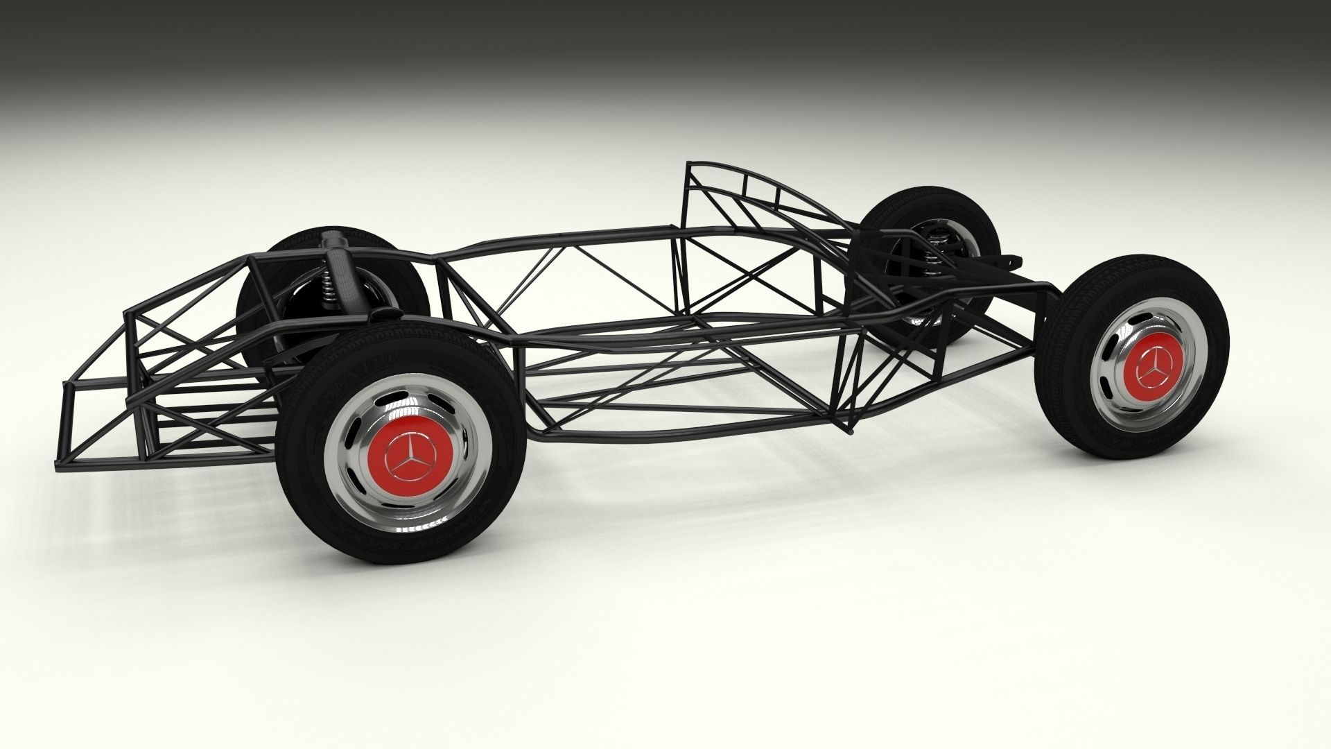 Mercedes 300SL Chasis 3D model_4