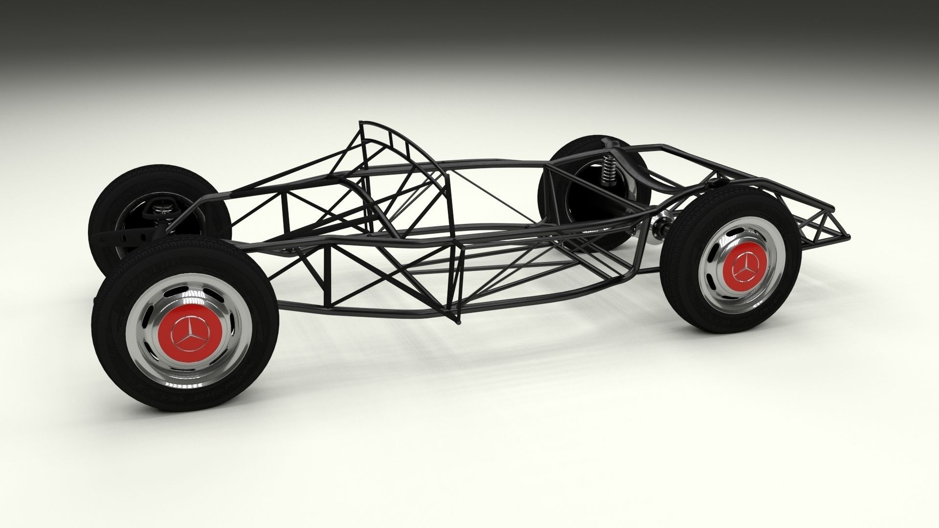 Mercedes 300SL Chasis 3D model_7