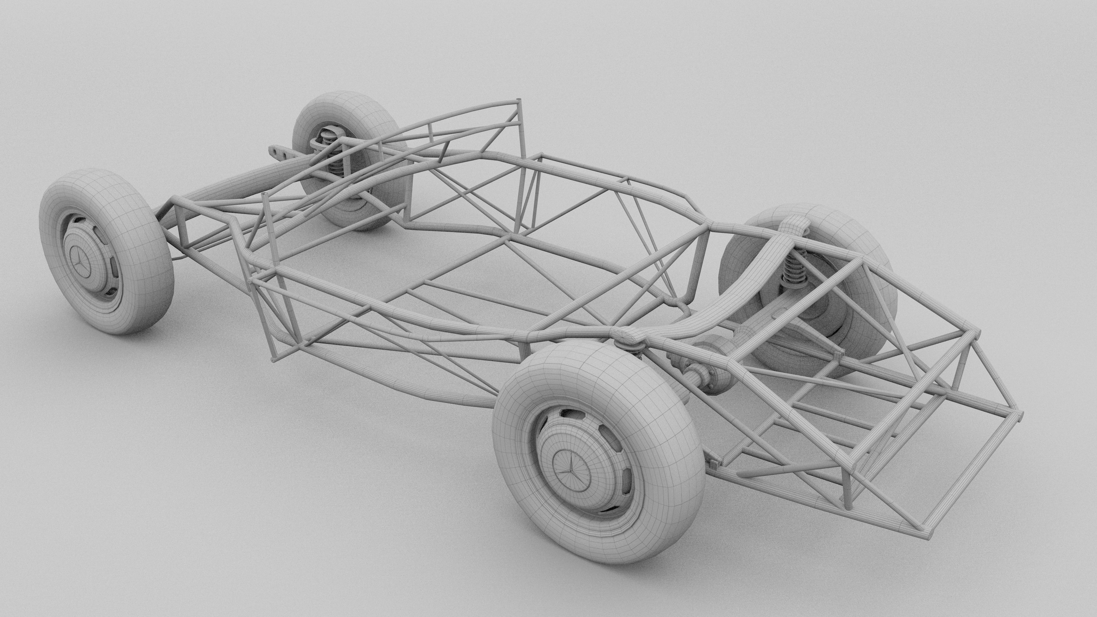 Mercedes 300SL Chasis 3D model_24