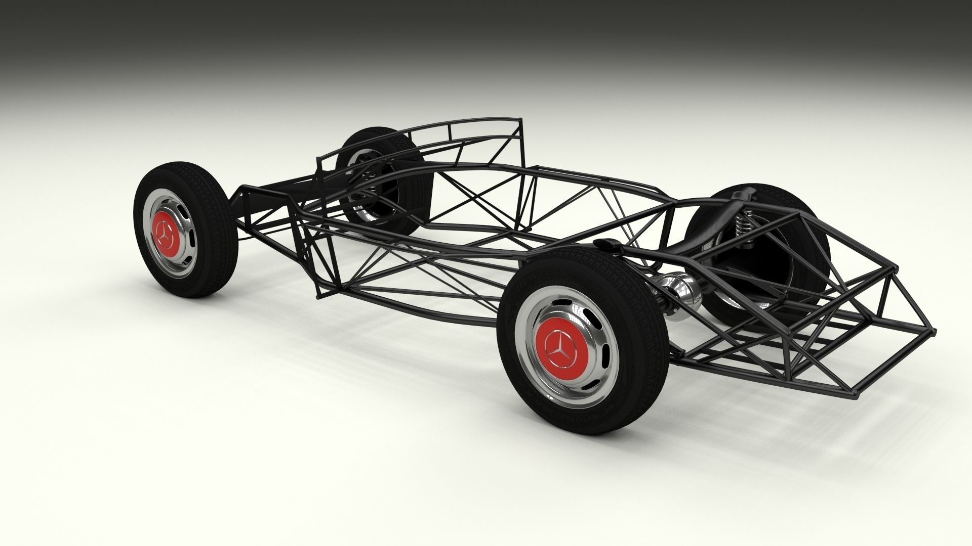 Mercedes 300SL Chasis 3D model_3