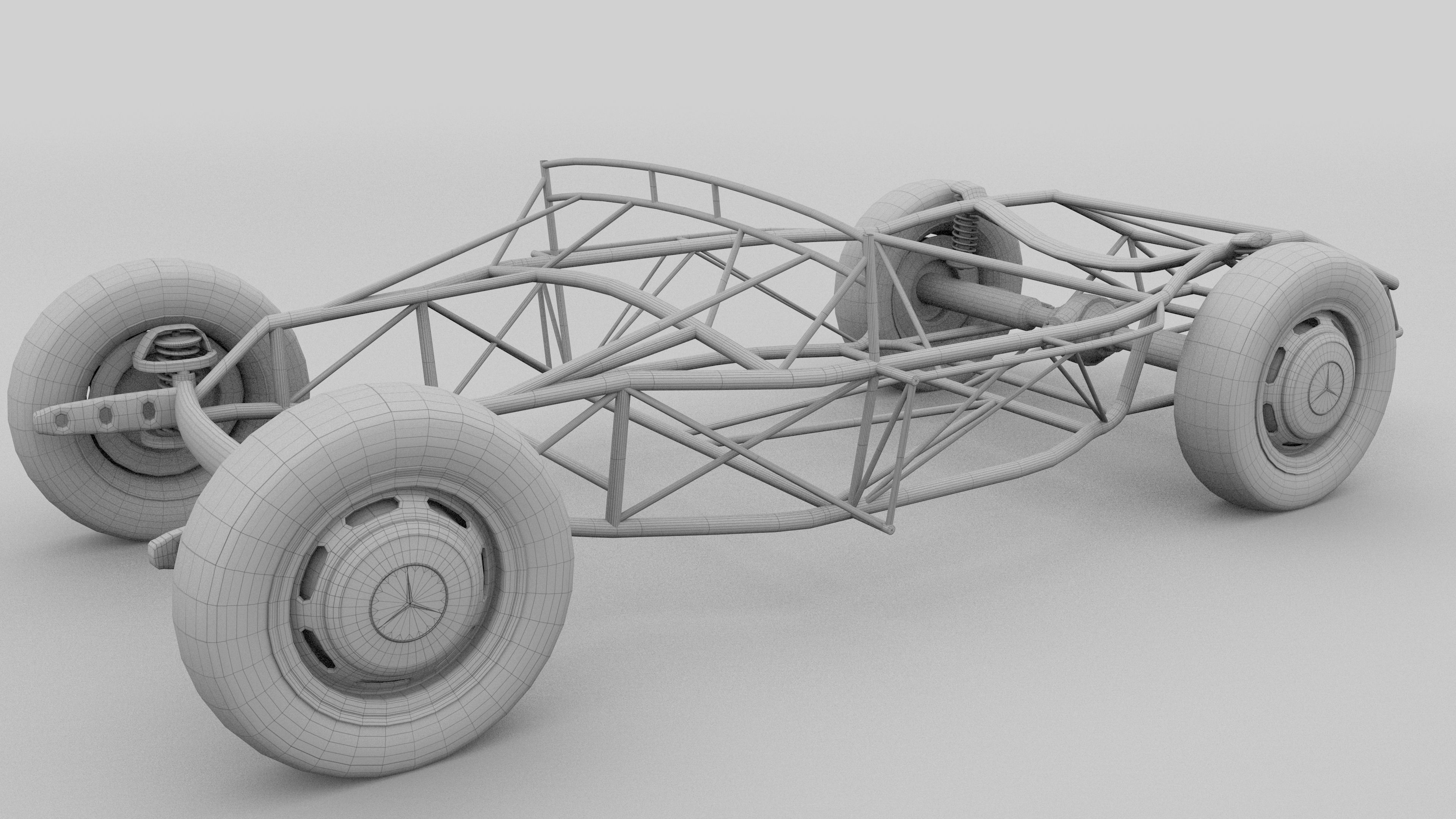 Mercedes 300SL Chasis 3D model_29