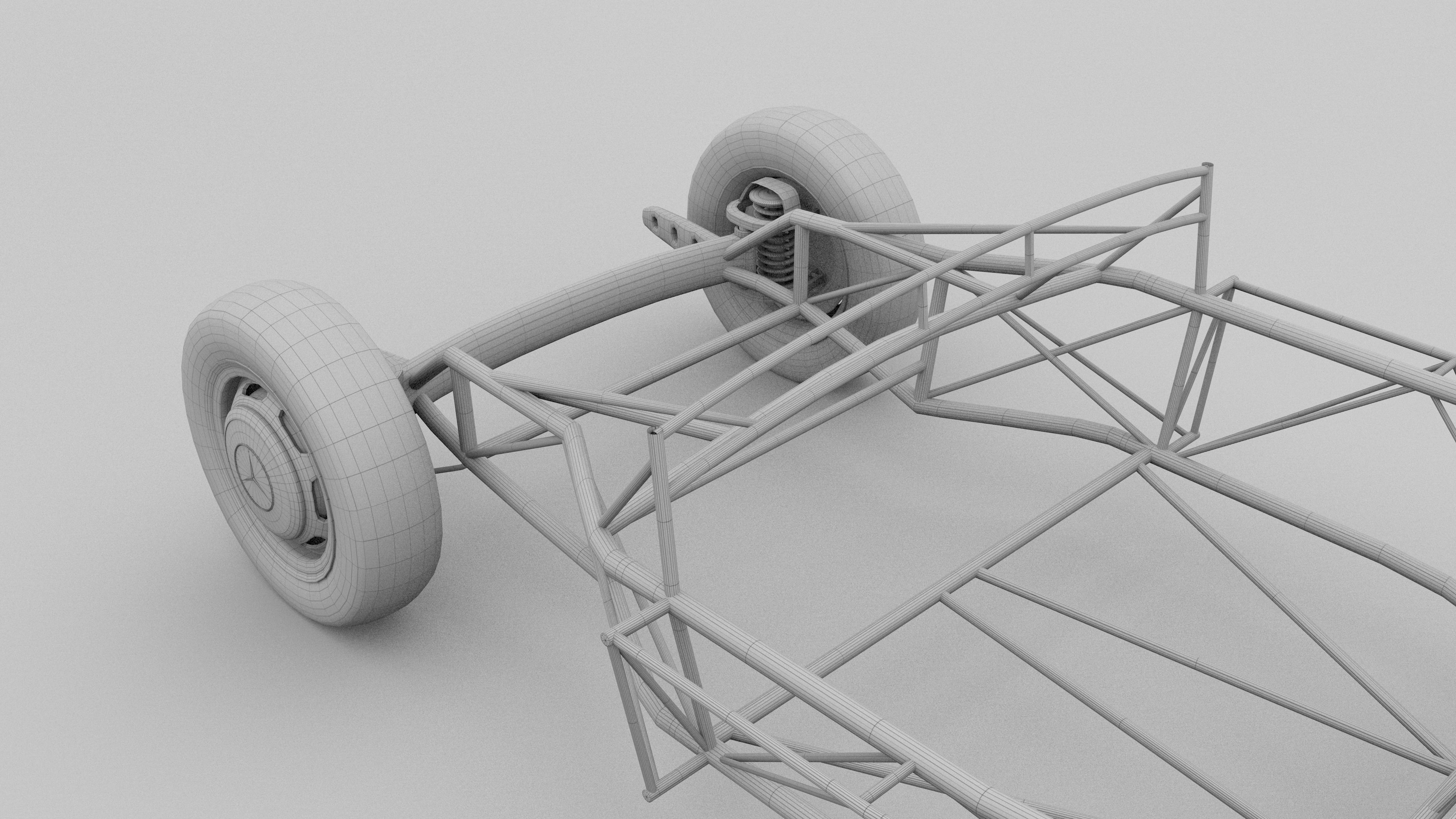 Mercedes 300SL Chasis 3D model_19