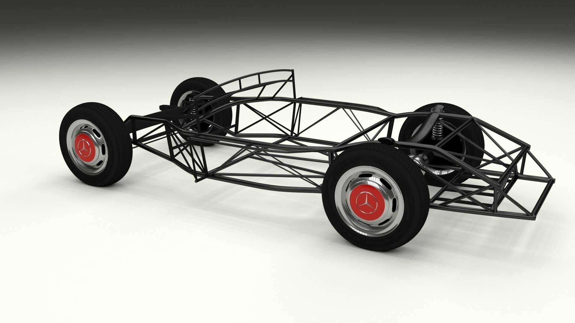 Mercedes 300SL Chasis 3D model_6