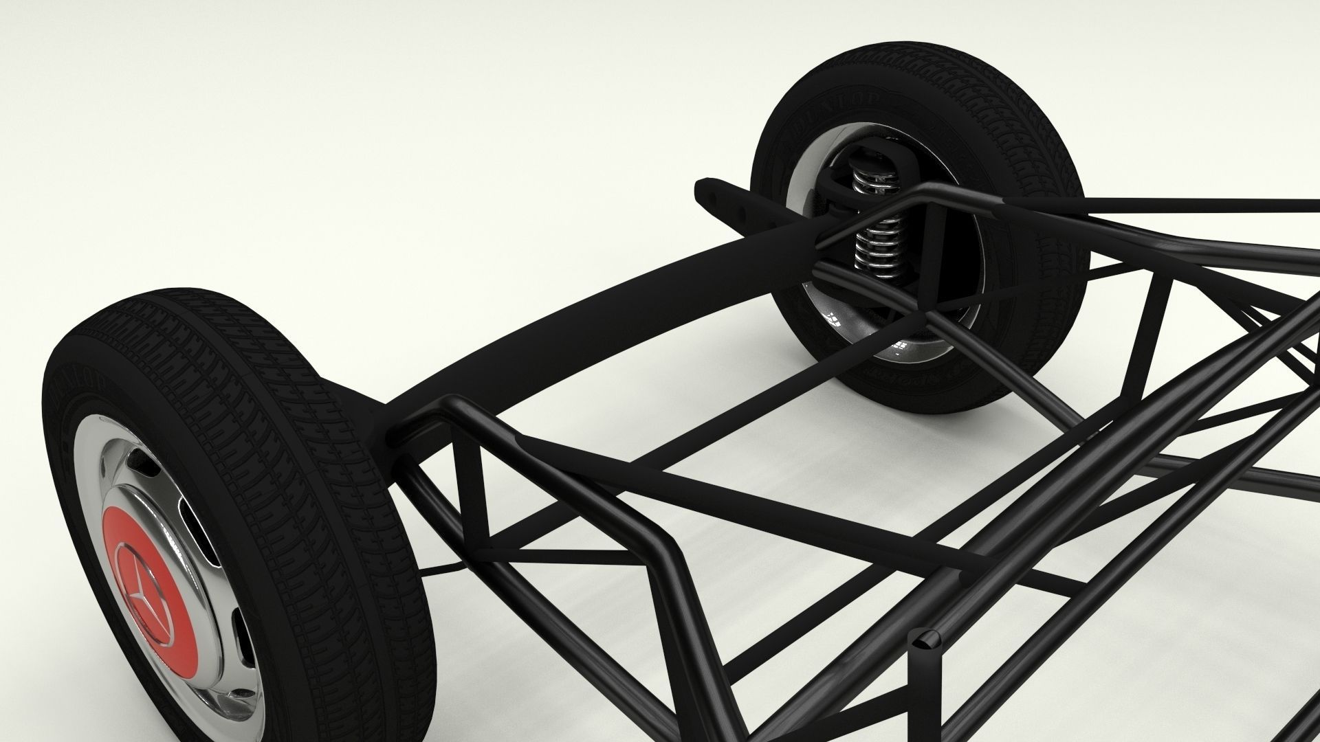 Mercedes 300SL Chasis 3D model_10