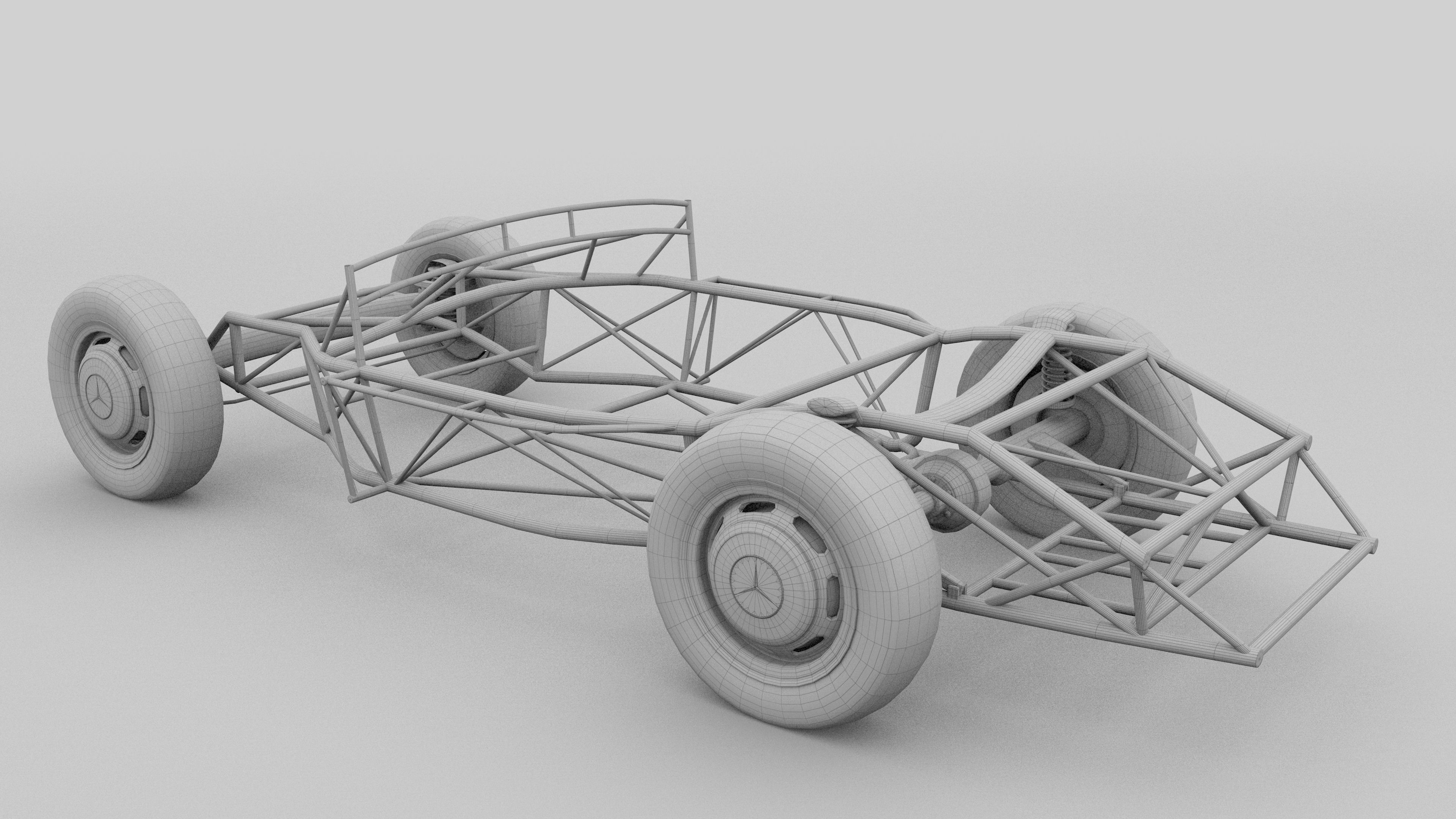 Mercedes 300SL Chasis 3D model_31