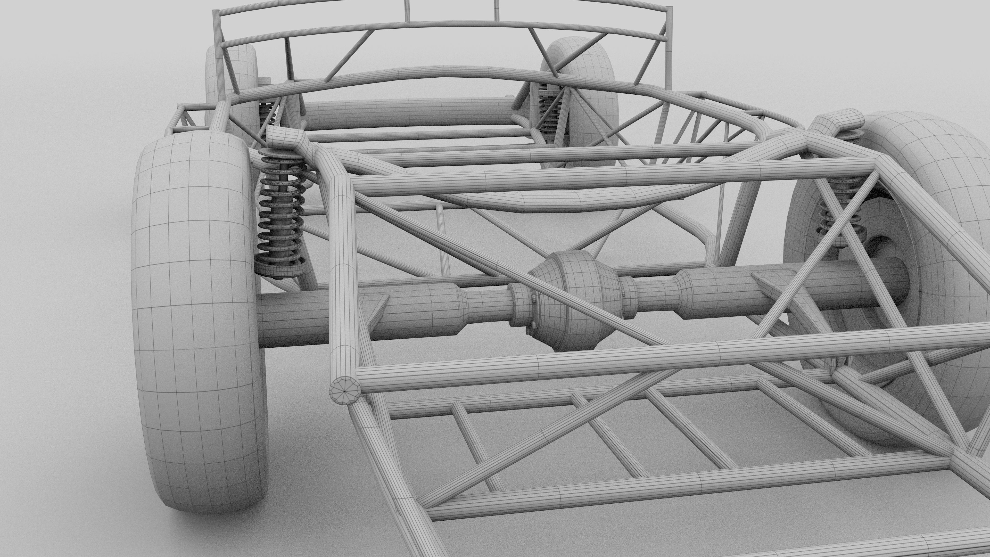 Mercedes 300SL Chasis 3D model_33