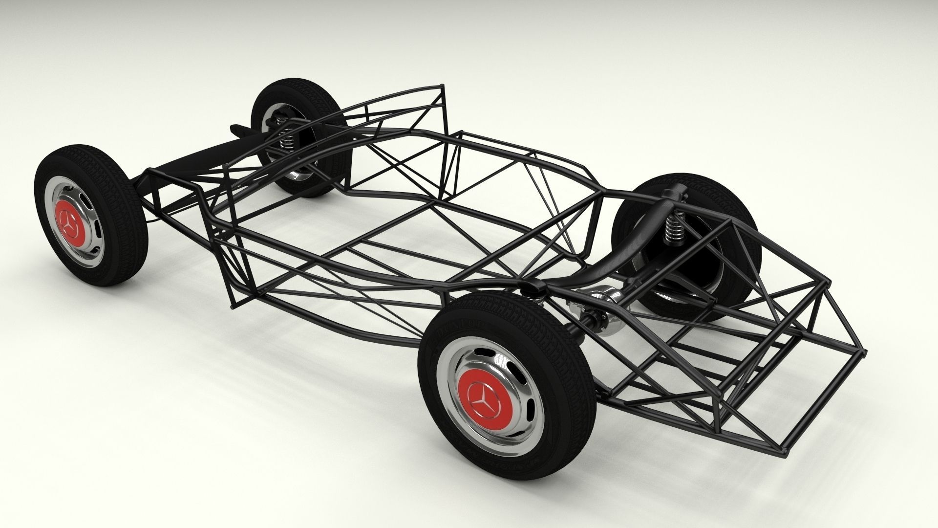 Mercedes 300SL Chasis 3D model_16