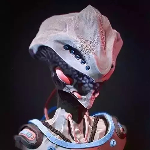 Alien bust 3D model