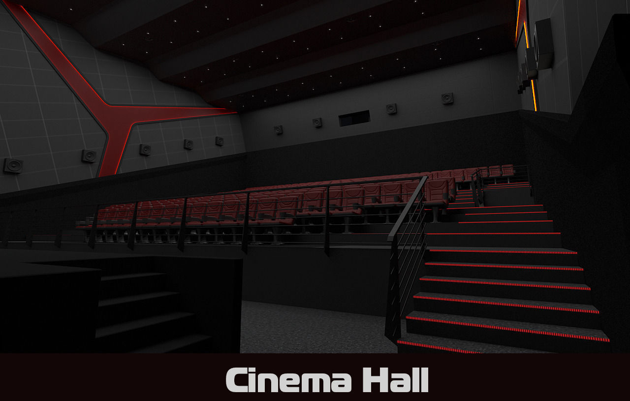 Cinema hall 3d model 3D model_3