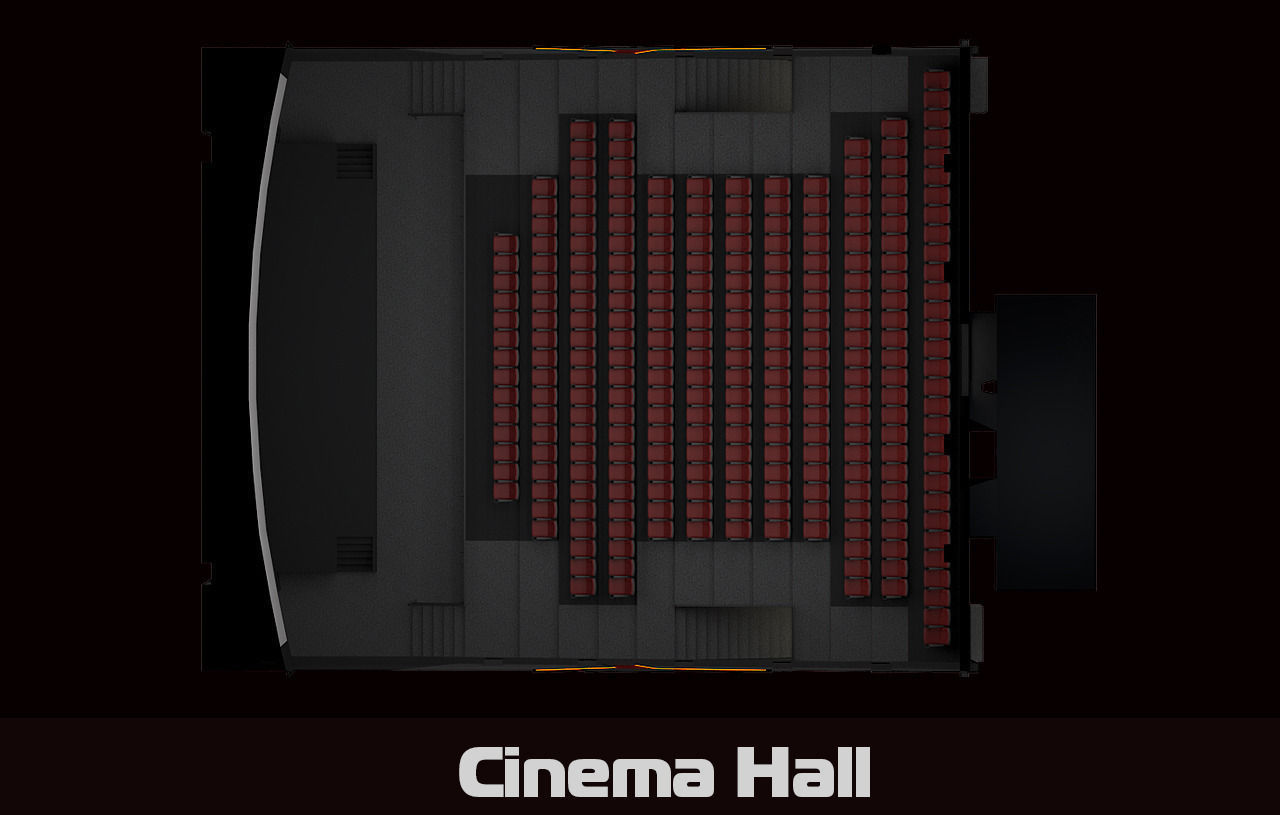Cinema hall 3d model 3D model_7