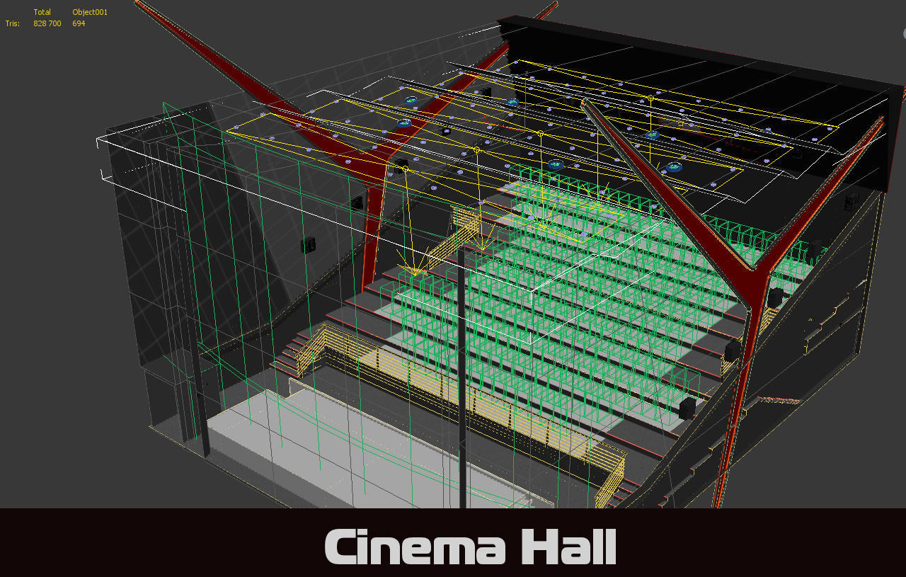 Cinema hall 3d model 3D model_10