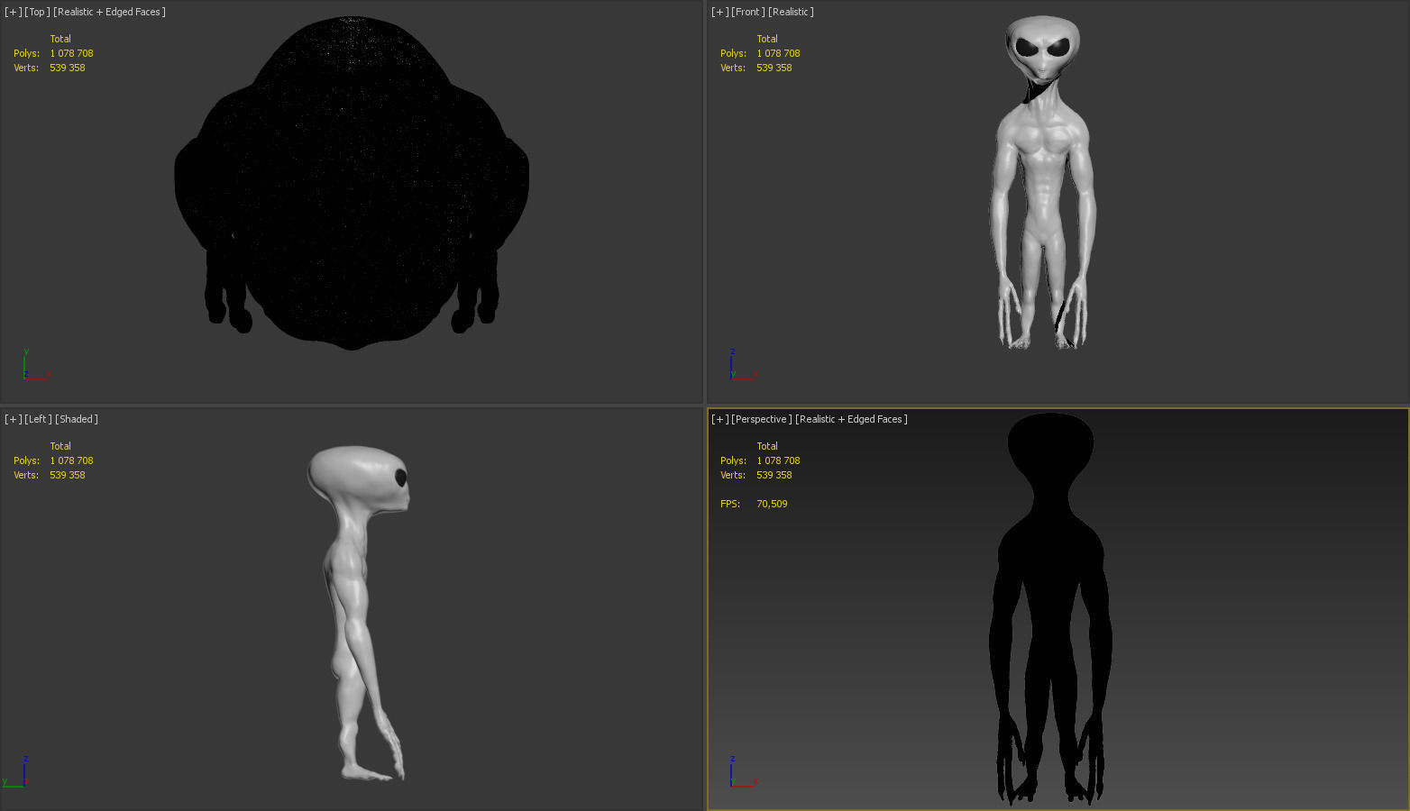 Gray Alien 3D model_4