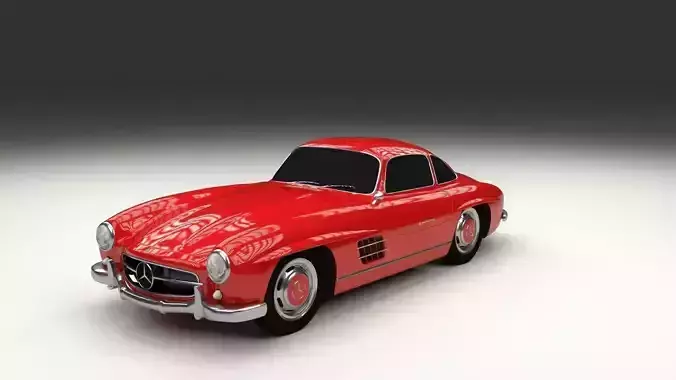 Rigged Mercedes 300SL W198 3D model