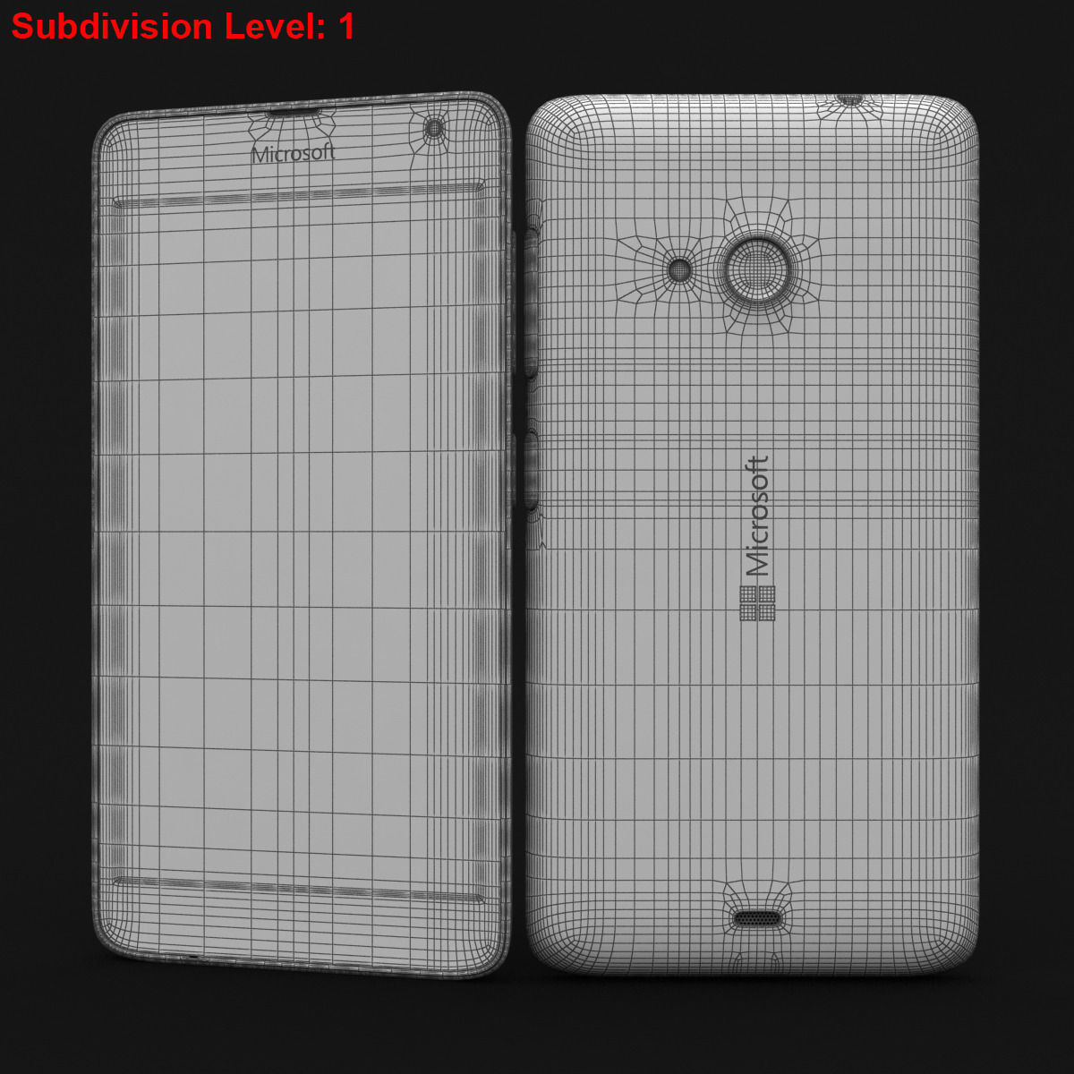 Microsoft Lumia 535 and Dual SIM Gray Low-poly 3D model_24