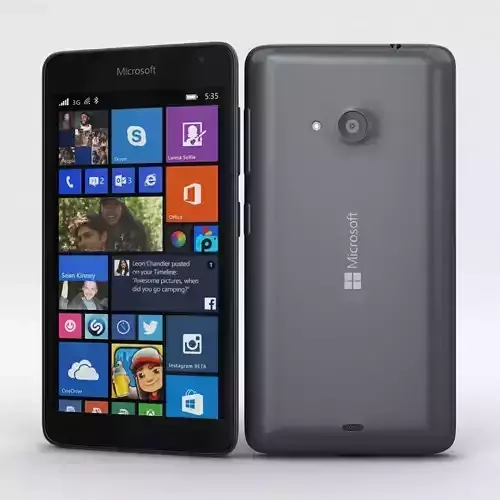 Microsoft Lumia 535 and Dual SIM Gray Low-poly 3D model