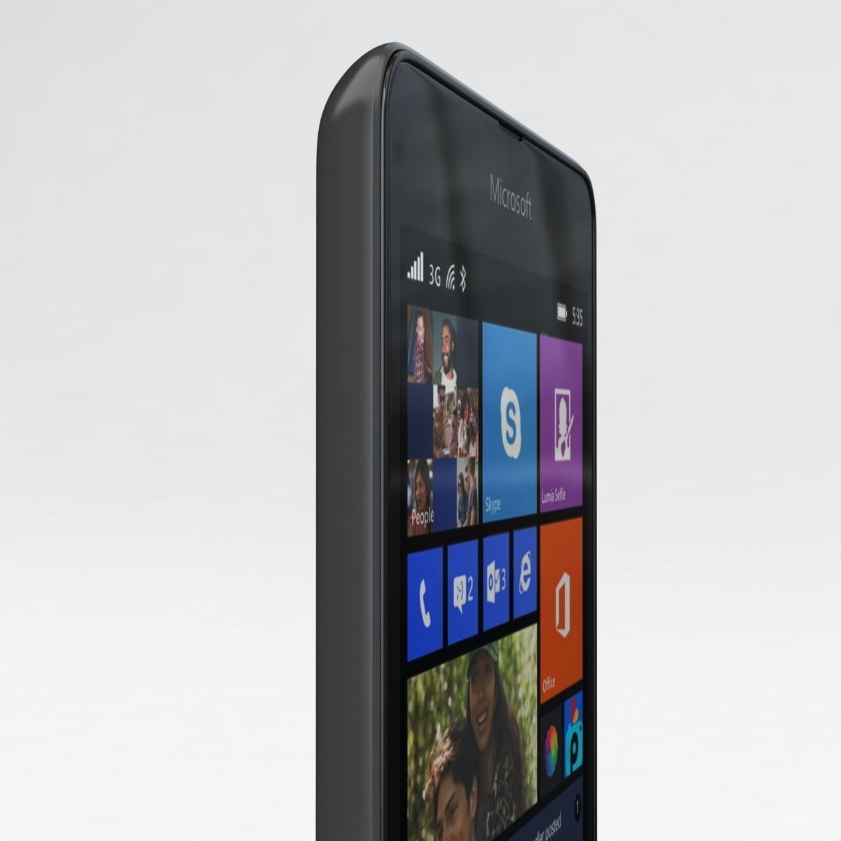Microsoft Lumia 535 and Dual SIM Gray Low-poly 3D model_16