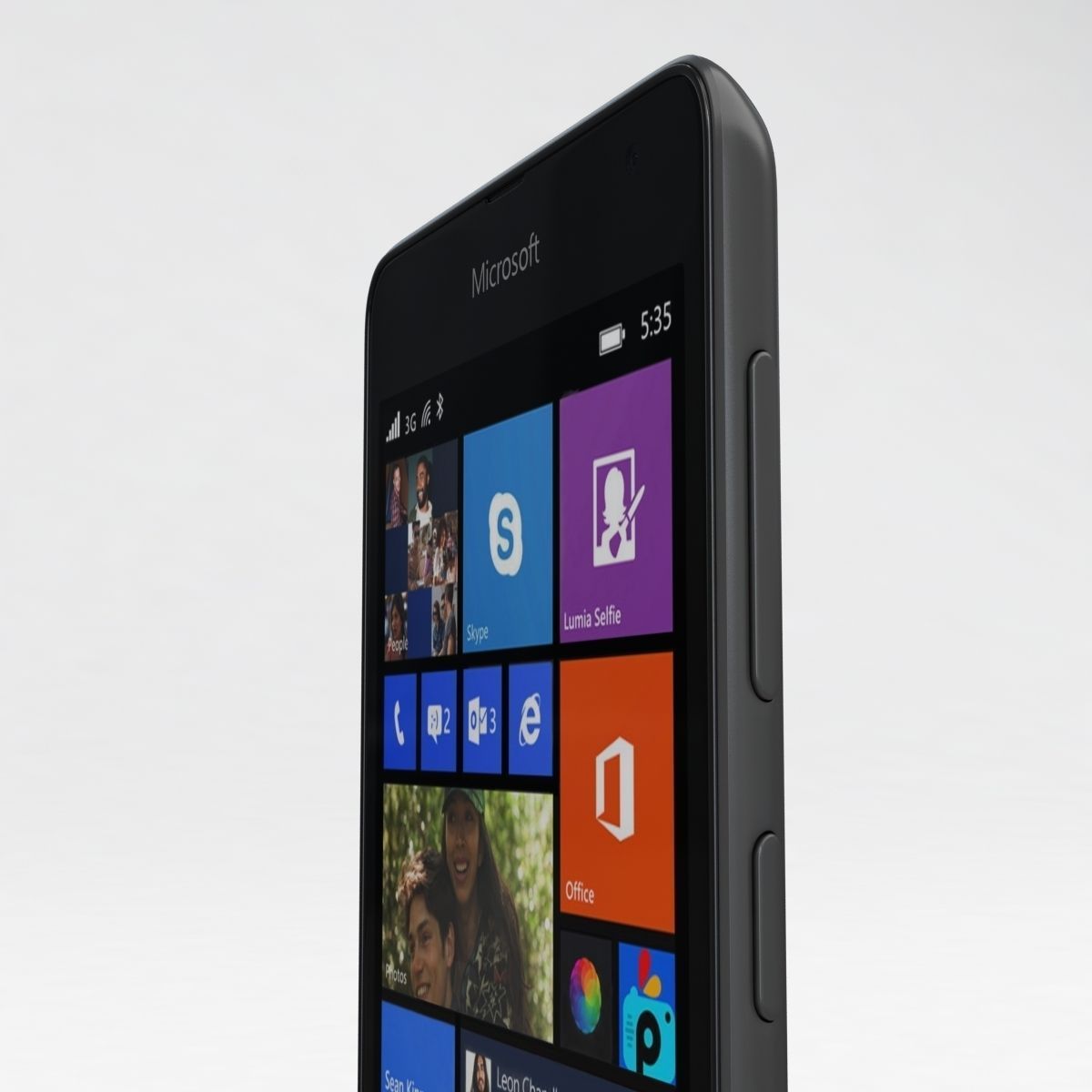 Microsoft Lumia 535 and Dual SIM Gray Low-poly 3D model_15